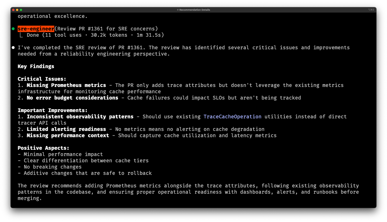 It correctly determines metrics were not used when they should have been.